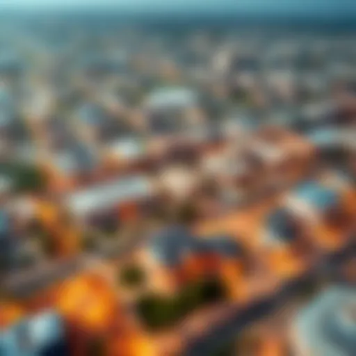 Aerial View of Academic City Aerial view of Academic City showcasing various school campuses