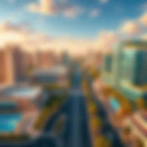 Panoramic View of Academy City A panoramic view of Academy City showcasing its modern architecture and landscape