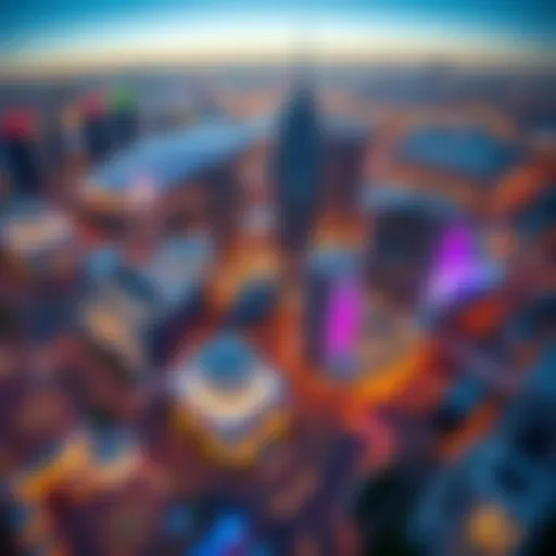 Aerial view of Dubai International Financial Centre showcasing modern architecture