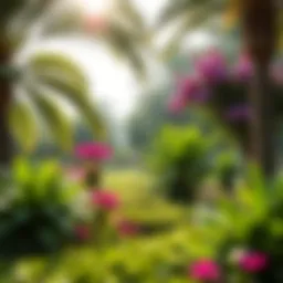 Lush gardens of Al Barari showcasing diverse flora