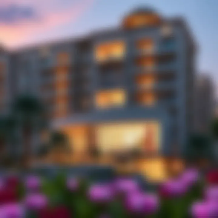 Stunning exterior view of Al Hawaa Residence showcasing its unique architecture