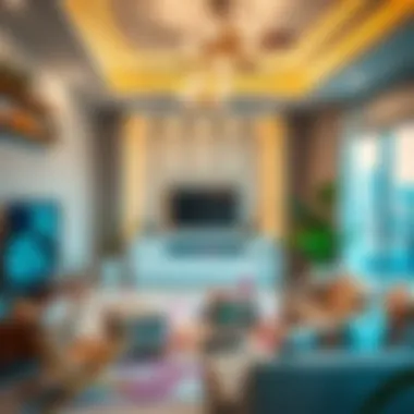 Charming interior design of a living space in Al Hawaa Residence