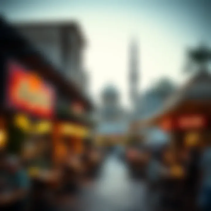 Diverse Dining Options Diverse dining options showcasing international cuisine at the Al Khawaneej Walk