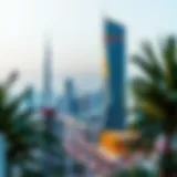 Stunning view of Al Meraikhi Tower showcasing its unique architecture against the Dubai skyline