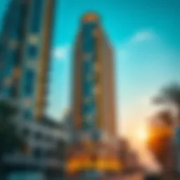 Striking architectural facade of Al Nasr Plaza Residence