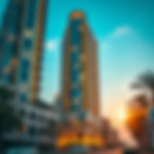 Striking architectural facade of Al Nasr Plaza Residence