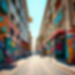 A vibrant street art mural in Al Quoz