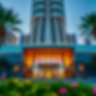 Modern Facade of Al Waleed Tower Entrance The entrance of Al Waleed Tower highlighting its modern facade