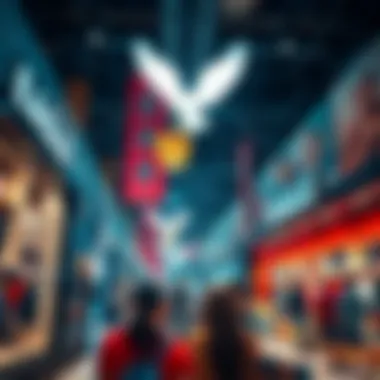 Vibrant Atmosphere Inside American Eagle DFC Interior layout of American Eagle DFC with shoppers engaging