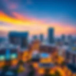 A panoramic view of Arjan Heights showcasing modern architecture