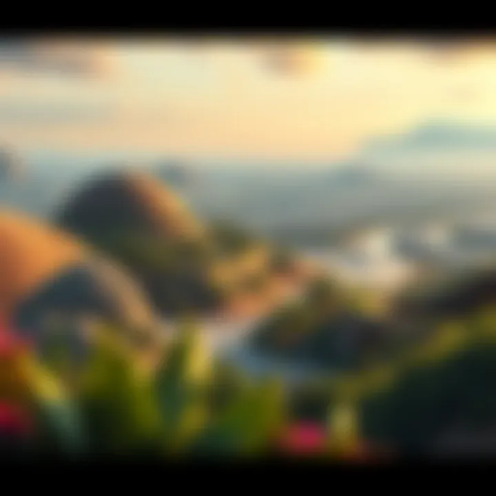 A panoramic view showcasing the lush landscapes of Arjan.