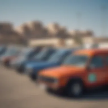 Modern vehicles lined up at Belhasa Driving Center