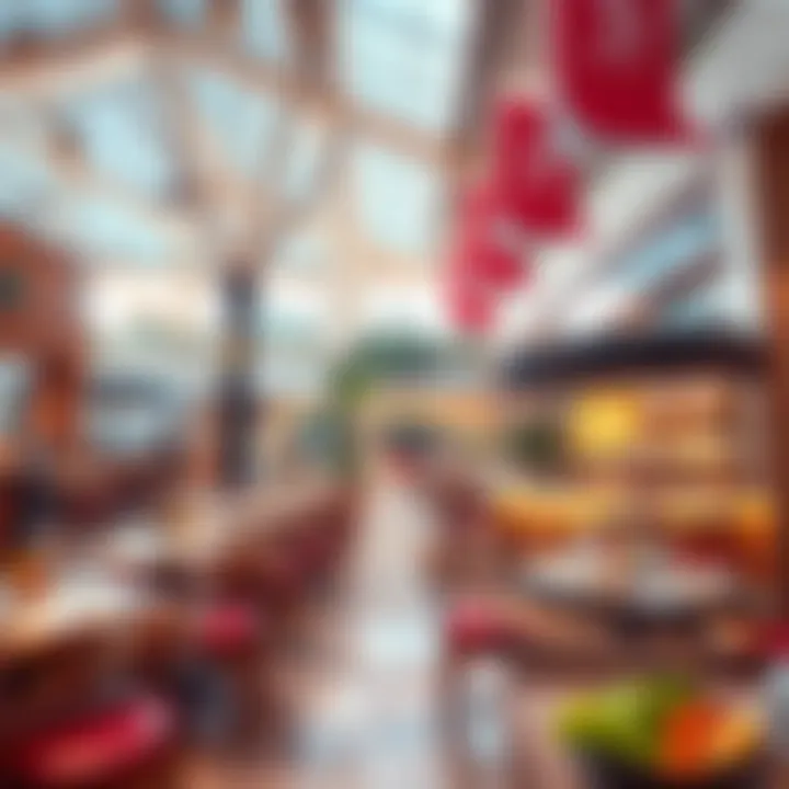 Diverse dining options available at Bin Shabib Mall reflecting global cuisine.