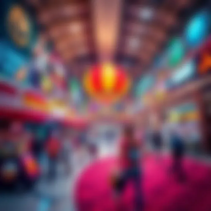 Vibrant entertainment zone in Bin Shabib Mall featuring recreational activities.