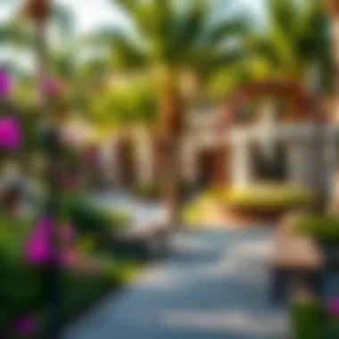 Lush green spaces and community areas within Binghatti Gardens