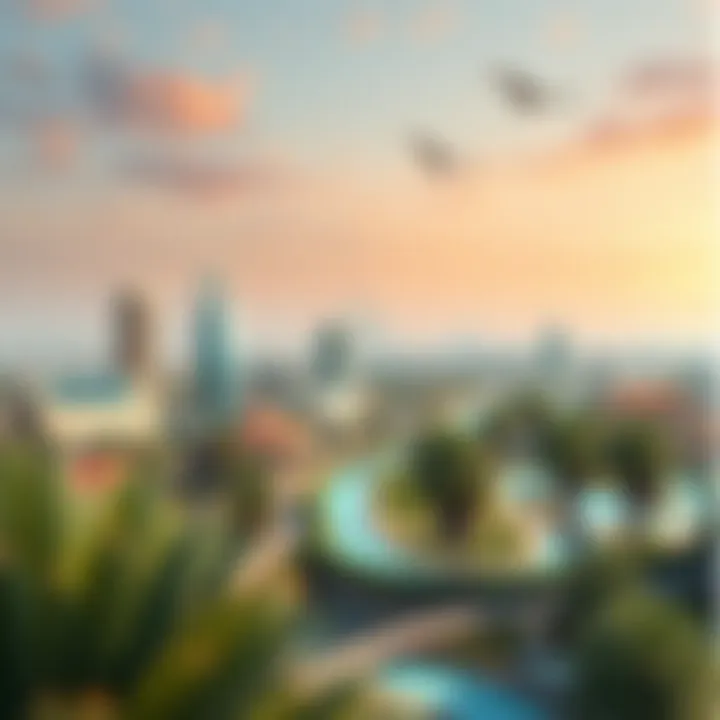 Scenic views of Silicon Oasis from Binghatti Gardens