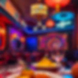 Interior view of Boom Boom Restaurant showcasing vibrant decor