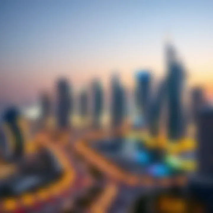 Modern skyline view of Business Bay