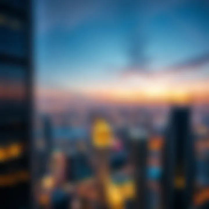 A panoramic view from the top of Capricorn Tower, capturing the expansive skyline of Dubai.