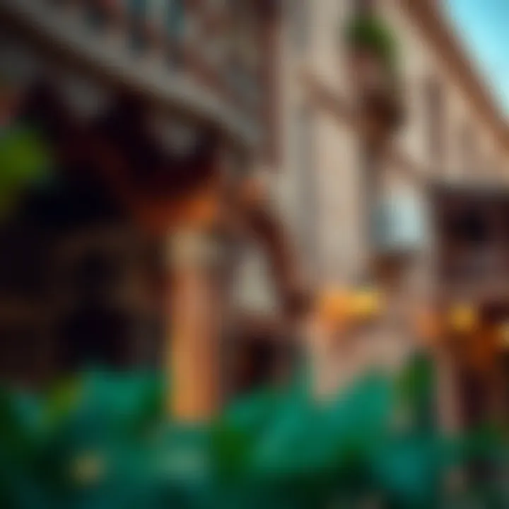 An intricate detail of a traditional building facade in Jaddaf, reflecting the rich architectural history of the area.