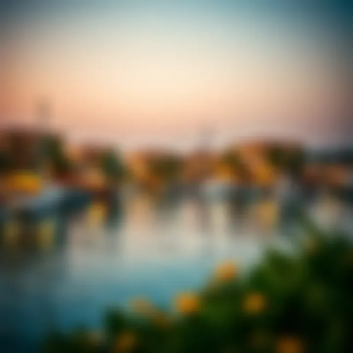 A serene waterfront view in Jaddaf, highlighting the tranquil surroundings that complement the lively neighborhoods.