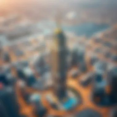 Champion Tower: Heart of Dubai's Urban Fabric An aerial view of the vibrant urban landscape surrounding Champion Tower, emphasizing its prime location.