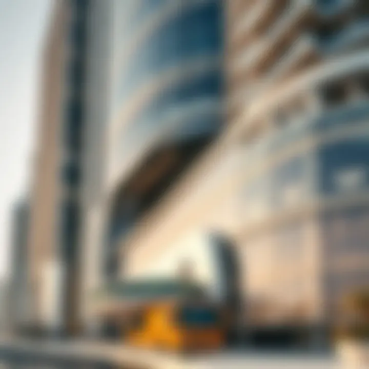 Details of Champion Tower's Innovative Architecture A close-up of Champion Tower's architectural details that reflect modern design principles.