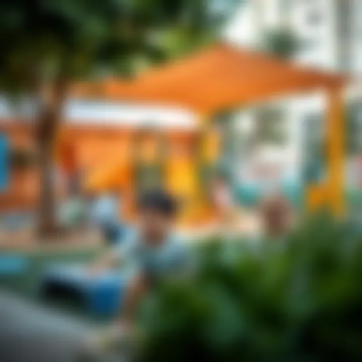 Children enjoying outdoor play area at the nursery