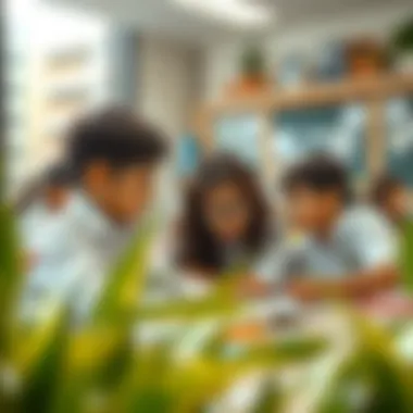 Students engaged in a classroom activity demonstrating collaborative learning