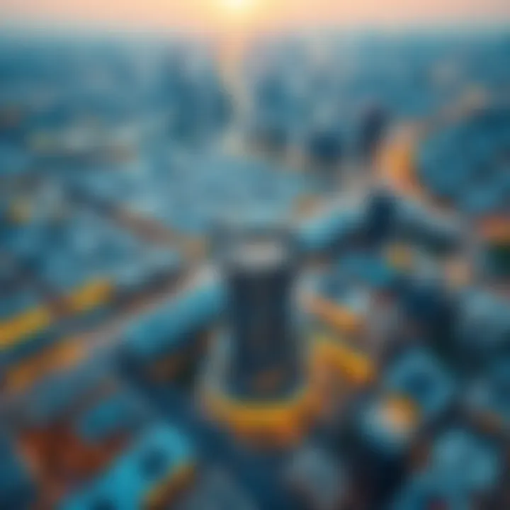 Aerial view of Media City highlighting the CNN Building's location