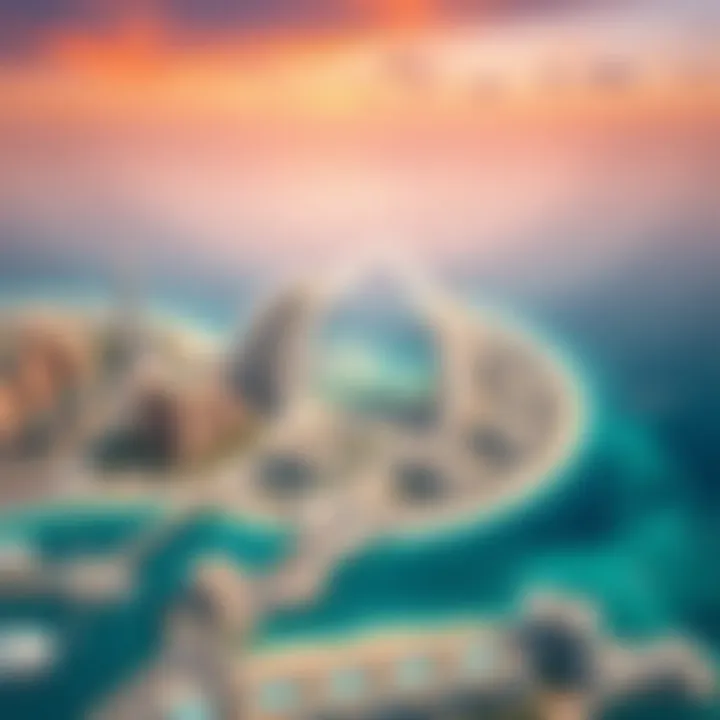 Aerial View of Palm Jumeirah Aerial view of Palm Jumeirah showcasing its iconic shape