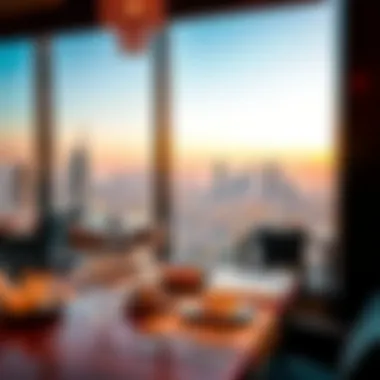 Culinary Delights Overlooking the Cityscape Luxurious dining experience with a panoramic view