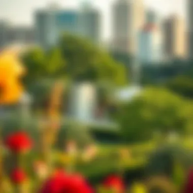 Green Oasis Amidst Urban Energy Tranquil park space in a bustling neighborhood