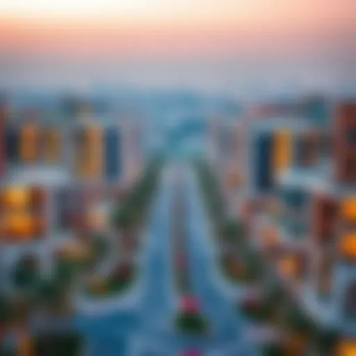 A stunning view of a modern Dubai residential community showcasing architecture