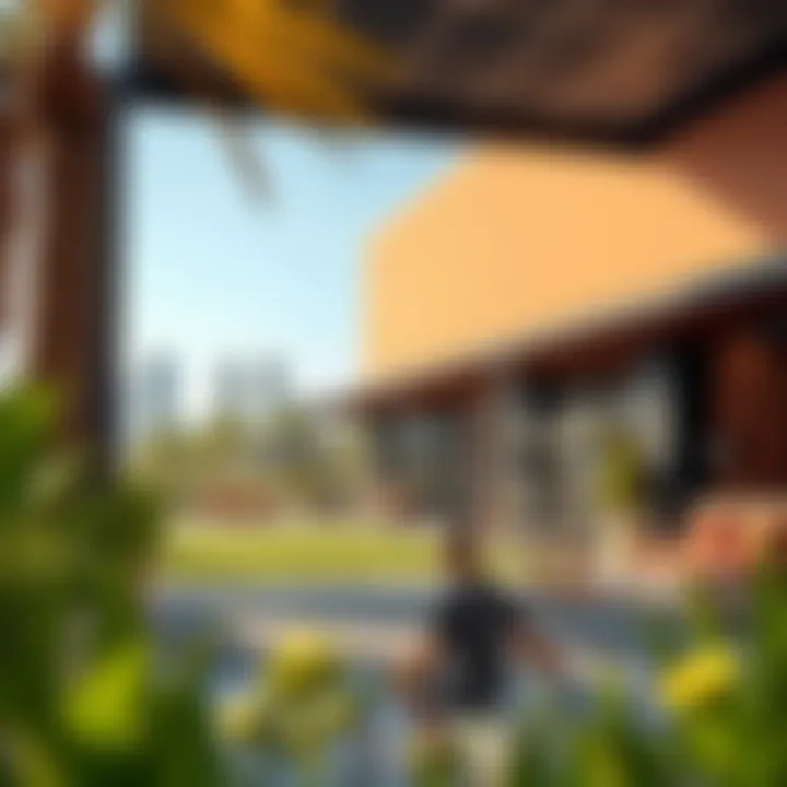 Outdoor area adjacent to the gym promoting a healthy lifestyle