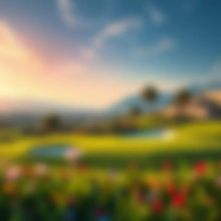 Scenic golf course with scenic surroundings in Damac Hills