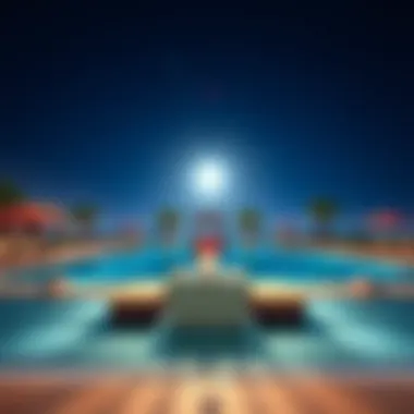 Luxurious Amenities at Damac Upper Crest Luxurious amenities at Damac Upper Crest, highlighting the swimming pool and lounge area