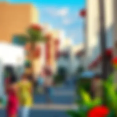 Vibrant Neighborhood Culture around Damac Upper Crest Vibrant neighborhood surrounding Damac Upper Crest, depicting local culture and lifestyle