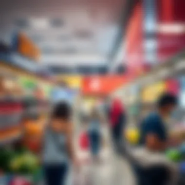 Shoppers enjoying the convenient layout of the Carrefour supermarket