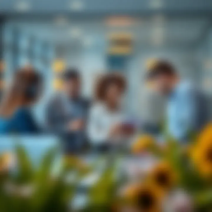 Business professionals collaborating in a modern office within DMCC JLT