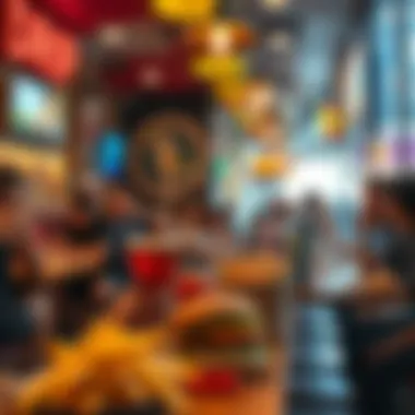 Lively Dining Atmosphere at Drip Burgers A lively dining atmosphere at Drip Burgers filled with happy customers