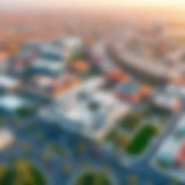 Aerial Perspective of Educational Excellence Aerial view of DU Academic City showcasing educational facilities