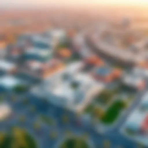 Aerial Perspective of Educational Excellence Aerial view of DU Academic City showcasing educational facilities