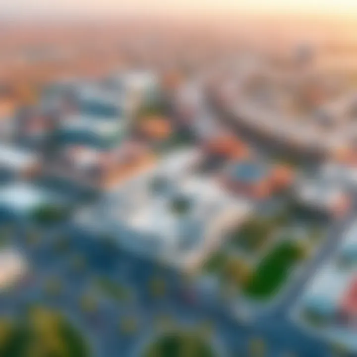 Aerial Perspective of Educational Excellence Aerial view of DU Academic City showcasing educational facilities