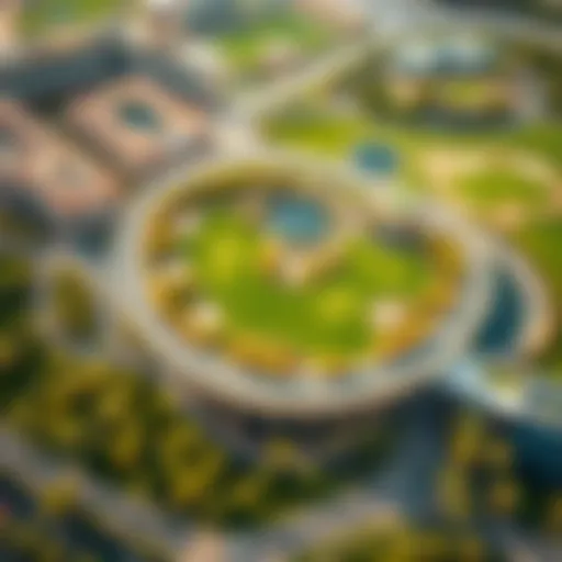 Aerial view of the Dubai Emirates Golf Club showcasing its lush greens and stunning layout