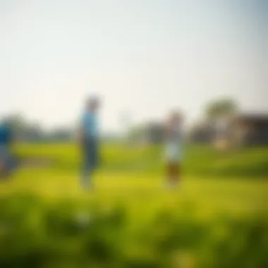 Golfers enjoying a sunny day on the pristine fairways of the club