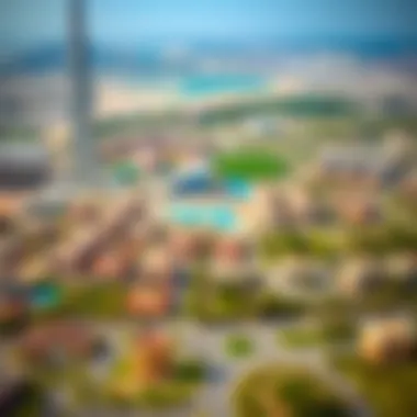 Map highlighting the strategic location of DubaiLand in relation to key areas in Dubai.