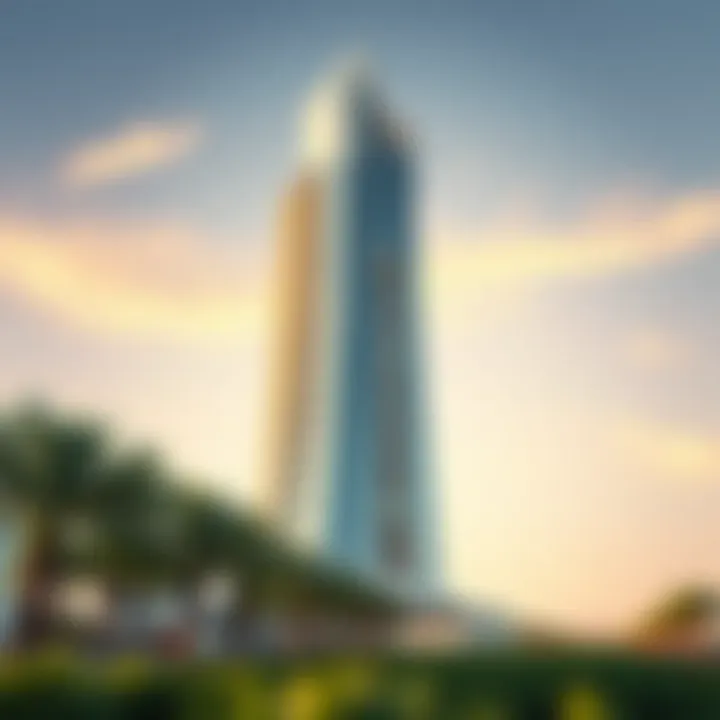 Architectural view of Durrat Al Marsa Tower showcasing its modern design