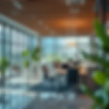 Interior shot of a contemporary office space within Emaar Business Park Greens