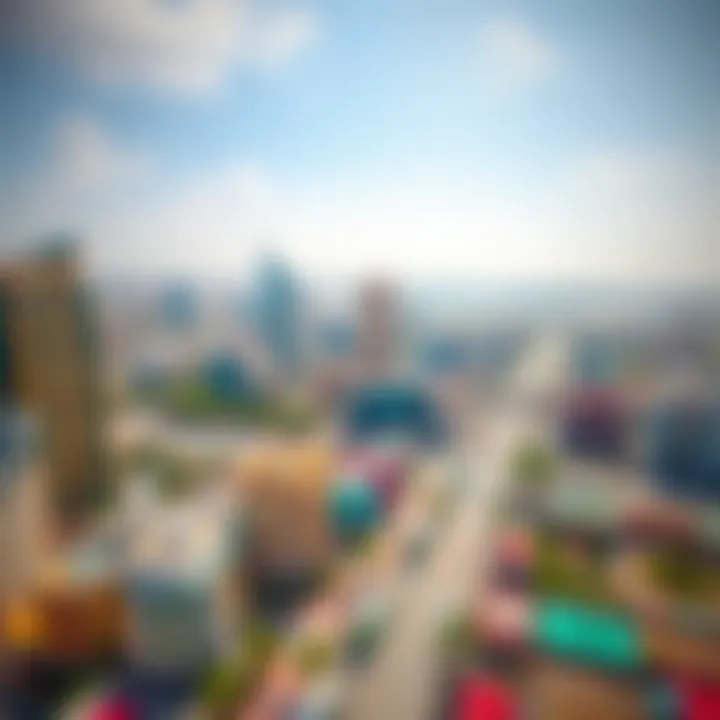 Aerial view of Emerald Oud Metha showcasing its vibrant urban landscape